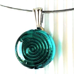 Végtelen tenger pötty medál NEMESACÉL akasztón, üvegékszer - Limitált széria! - ékszer - nyaklánc - medálos nyaklánc - Meska.hu