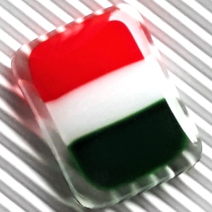 Kokárda üveg kitűző, üvegékszer, Ékszer, Kitűző és Bross, Kitűző, Ékszerkészítés, Üvegművészet, Meska