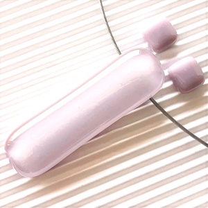 AKCIÓS! - Sápadt rózsaszín elegáns üveg medál és fülbevaló, NEMESACÉL/ORVOSI FÉM, minimal design, üvegékszer szett - ékszer - ékszerszett - Meska.hu