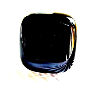 NEMESACÉL! - Éjfekete kocka üveg gyűrű, minimal, üvegékszer, Ékszer, Gyűrű, Statement gyűrű, Ékszerkészítés, Üvegművészet, MESKA