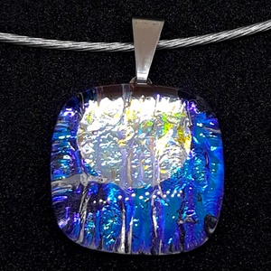 Északi fény dichroic üveg medál, nyaklánc, NEMESACÉL, üvegékszer - ékszer - nyaklánc - medálos nyaklánc - Meska.hu