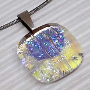 Északi fény dichroic üveg medál, nyaklánc, NEMESACÉL, üvegékszer - ékszer - nyaklánc - medálos nyaklánc - Meska.hu