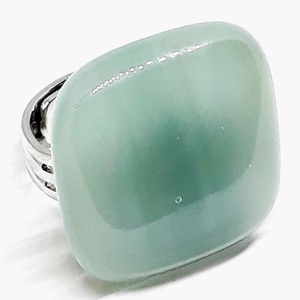 NEMESACÉL - Derűs alkonyat selymes szürke üveg gyűrű, üvegékszer - ékszer - gyűrű - statement gyűrű - Meska.hu