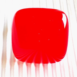NEMESACÉL - Cseresznyepiros kocka üveg gyűrű, üvegékszer - ékszer - gyűrű - statement gyűrű - Meska.hu