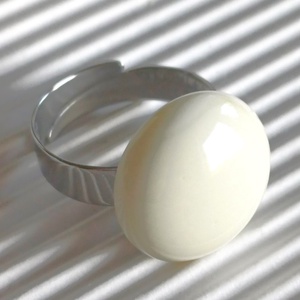 NEMESACÉL - Marcipán kerek üveg gyűrű, üvegékszer, Ékszer, Gyűrű, Statement gyűrű, Ékszerkészítés, Üvegművészet, MESKA