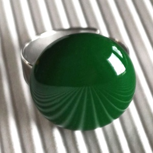 NEMESACÉL - Smaragd pötty üveg gyűrű, üvegékszer - Meska.hu