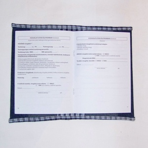Eü kiskönyv borító, farmer és kockás, egészségügyi kiskönyvre, NoWaste, denim - otthon & életmód - papír, írószer - egészségügyi kiskönyv borító - Meska.hu