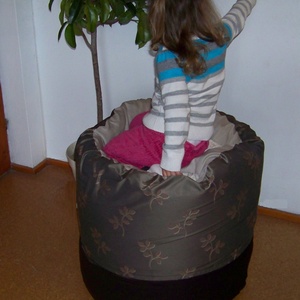 Babzsák puff, lábtartó, barna, nagyméretű, bevezető áron!  -  - Meska.hu