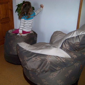 Babzsák puff, lábtartó, barna, nagyméretű, bevezető áron!  -  - Meska.hu