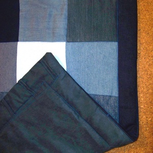Puha falvédő, szőnyeg, kék és szürke farmer patchwork, bevezető áron -  - Meska.hu