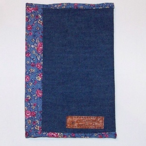 Eü kiskönyv borító, farmer és kockás, egészségügyi kiskönyvre, NoWaste, denim - otthon & életmód - papír, írószer - egészségügyi kiskönyv borító - Meska.hu