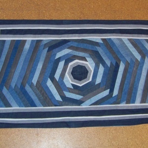 Jeans falvédő, farmer patchwork, nyolcszöges, új, egyedi, kézműves termék, bevezető áron - otthon & életmód - lakástextil - Meska.hu