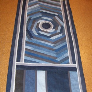 Jeans falvédő, farmer patchwork, nyolcszöges, új, egyedi, kézműves termék, bevezető áron - otthon & életmód - lakástextil - Meska.hu