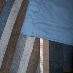 Jeans falvédő, farmer patchwork, nyolcszöges, új, egyedi, kézműves termék, bevezető áron - otthon & életmód - lakástextil - Meska.hu