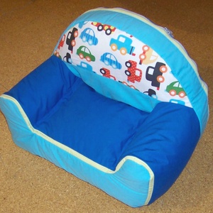 Babzsák fotel, babafotel, türkiz, járműves, mosható huzattal       - otthon & életmód - bútor - babzsák - Meska.hu