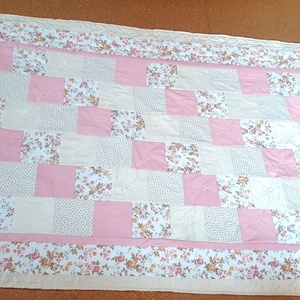 Vintage: patchwork ágytakaró, puha takaró, ajándék párnahuzattal, új, egyedi, kézműves termék - otthon & életmód - lakástextil - ágytakaró - Meska.hu
