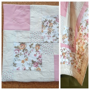Vintage: patchwork ágytakaró, puha takaró, ajándék párnahuzattal, új, egyedi, kézműves termék - otthon & életmód - lakástextil - ágytakaró - Meska.hu
