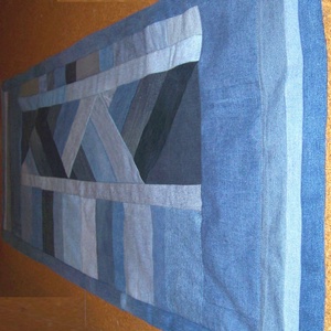 Logic: falvédő, falikép, farmer patchwork. Új, egyedi, kézműves termék - otthon & életmód - lakástextil - falvédő - Meska.hu