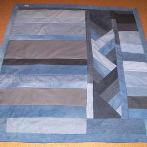 Szőnyeg, falvédő, ágytakaró, falikép, farmer patchwork. Puha és vastag, új, egyedi, kézműves termék - otthon & életmód - lakástextil - falvédő - Meska.hu