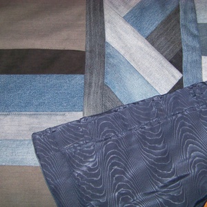 Szőnyeg, falvédő, ágytakaró, falikép, farmer patchwork. Puha és vastag, új, egyedi, kézműves termék - otthon & életmód - lakástextil - falvédő - Meska.hu