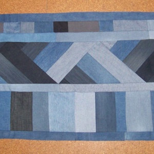 Logic: falvédő, falikép, farmer patchwork. Új, egyedi, kézműves termék - otthon & életmód - lakástextil - falvédő - Meska.hu