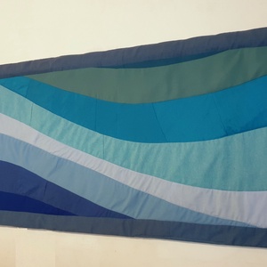 Óceán. Puha falvédő, falikép, íves patchwork, 200 cm. Új, egyedi, kézműves termék - otthon & életmód - babaszoba, gyerekszoba - falvédő gyerekszobába - Meska.hu