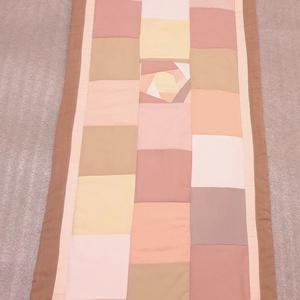 Falvédő, puha és vastag, pasztell rózsaszín  bézs, patchwork rózsával, 160 cm. Új, egyedi, kézműves termék - otthon & életmód - lakástextil - falvédő - Meska.hu