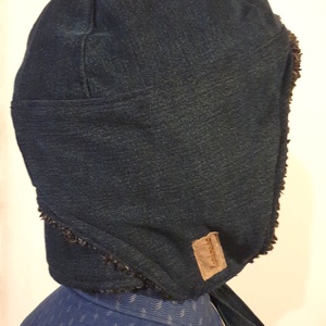 Férfi, fiú sapka. Bélelt farmer, puha és meleg. 62 cm. Upcycling, NoWaste. Új, egyedi tervezésű kézműves termék - ruha & divat - sál, sapka, kendő - sapka - Meska.hu