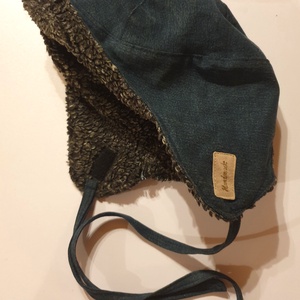 Férfi, fiú sapka. Bélelt farmer, puha és meleg. 62 cm. Upcycling, NoWaste. Új, egyedi tervezésű kézműves termék - ruha & divat - sál, sapka, kendő - sapka - Meska.hu