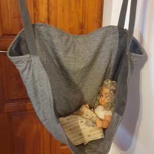 Hinta XL, húzódzkodó rúddal. Felnőttnek is, 180 kg-nál többet bír, szürke szövet. Egyedi, kézműves termék, ajándéknak is - Meska.hu