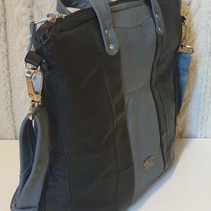 Válltáska, kézitáska, valódi bőr. Fekete és páncélkék. Új, egyedi, kézműves. Ajándéknak is - táska & tok - kézitáska & válltáska - válltáska - Meska.hu