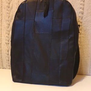 Hátizsák, valódi bőr patchwork, laptopnak is. Fekete. Egyedi, kézműves termék - Meska.hu