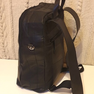 Hátizsák, valódi bőr patchwork, laptopnak is. Fekete. Egyedi, kézműves termék - táska & tok - laptoptáska, laptop hátizsák - Meska.hu