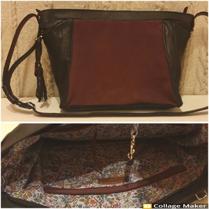 Válltáska, puha valódi bőr. Fekete és bordó, egyedi díszítéssel. Új, kézműves termék. Ajándéknak is - táska & tok - kézitáska & válltáska - válltáska - Meska.hu