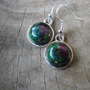 Ruby zoisite fülbevaló , Ékszer, Fülbevaló, Lógó fülbevaló, Ékszerkészítés, Meska