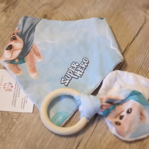 Gyönyörű Babaváró-Babaköszöntő ajándék szett kutyusos mintával - baba - mama - babalátogató ajándékcsomag - Meska.hu