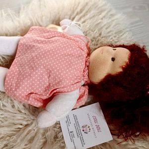 Pelenkázható Waldorf manóbaba gyönyörű hajjal - játék & sport - baba & babaház - játékbaba, babakellék - Meska.hu