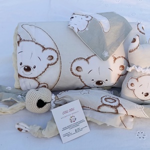 Gyönyörű natúr 4 részes Babaváró Babaköszöntő ajándék szett  - Meska.hu