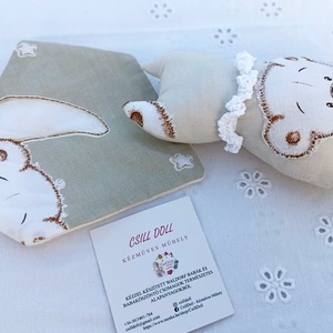 Gyönyörű natúr 4 részes Babaváró Babaköszöntő ajándék szett  - baba - mama - babalátogató ajándékcsomag - Meska.hu