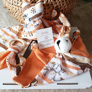 Állatmintás 4 részes ajándék szett Babavárásra-Babaköszöntésre  - baba - mama - babalátogató ajándékcsomag - Meska.hu