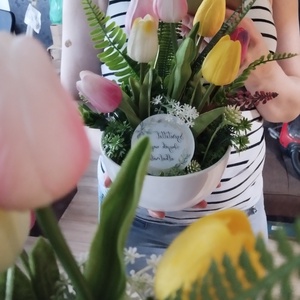 Tavaszi tulipános tál, Anyák napjára - otthon & életmód - dekoráció - asztal és polc dekoráció - asztaldísz - Meska.hu