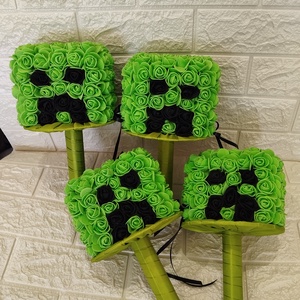 Minecraft full habrózsás csokor  - otthon & életmód - dekoráció - virágdísz és tartó - csokor & virágdísz - Meska.hu