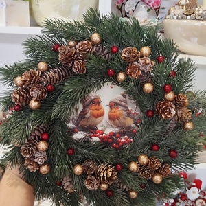 Madárkás adventi szett, élethű 3d fenyővel - karácsony - adventi díszek - adventi asztaldísz - Meska.hu