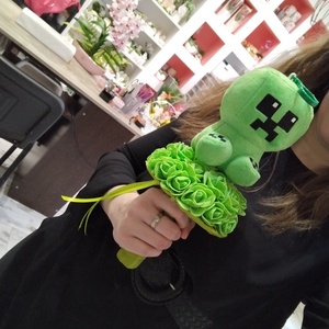 Minecraft plüss örökcsokor - otthon & életmód - virágdekoráció - virágok - virágcsokor - Meska.hu