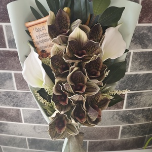 Polifoam orchideás ballagási csokor - Meska.hu