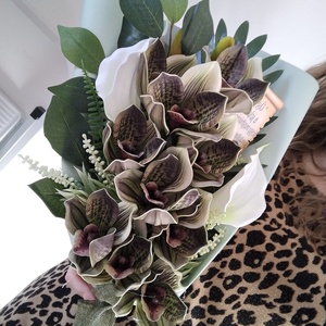 Polifoam orchideás ballagási csokor - otthon & életmód - virágdekoráció - virágok - virágcsokor - Meska.hu