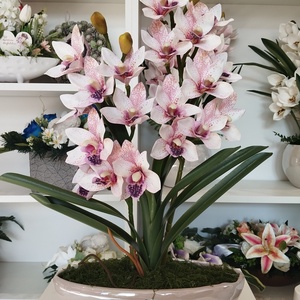 Vzs design csónak kaspós púder Cymbidium - otthon & életmód - dekoráció - asztal és polc dekoráció - asztaldísz - Meska.hu