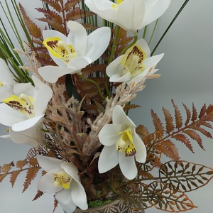 Orchideás őszi asztaldísz - otthon & életmód - dekoráció - asztal és polc dekoráció - asztaldísz - Meska.hu