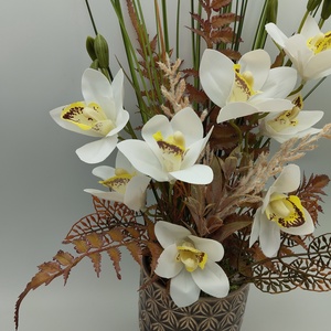 Orchideás őszi asztaldísz - otthon & életmód - dekoráció - asztal és polc dekoráció - asztaldísz - Meska.hu