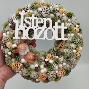 Isten Hozott őzikés őszi/téli ajtódísz - otthon & életmód - dekoráció - ajtó- és ablak dekoráció - ajtódísz & kopogtató - Meska.hu